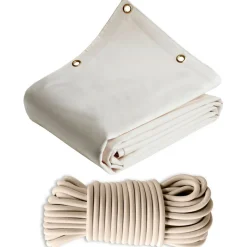 TECPLAST - Pack toile pergola blanc crème 3x4 m tecplast lp640pr + sandow ivoire 20m