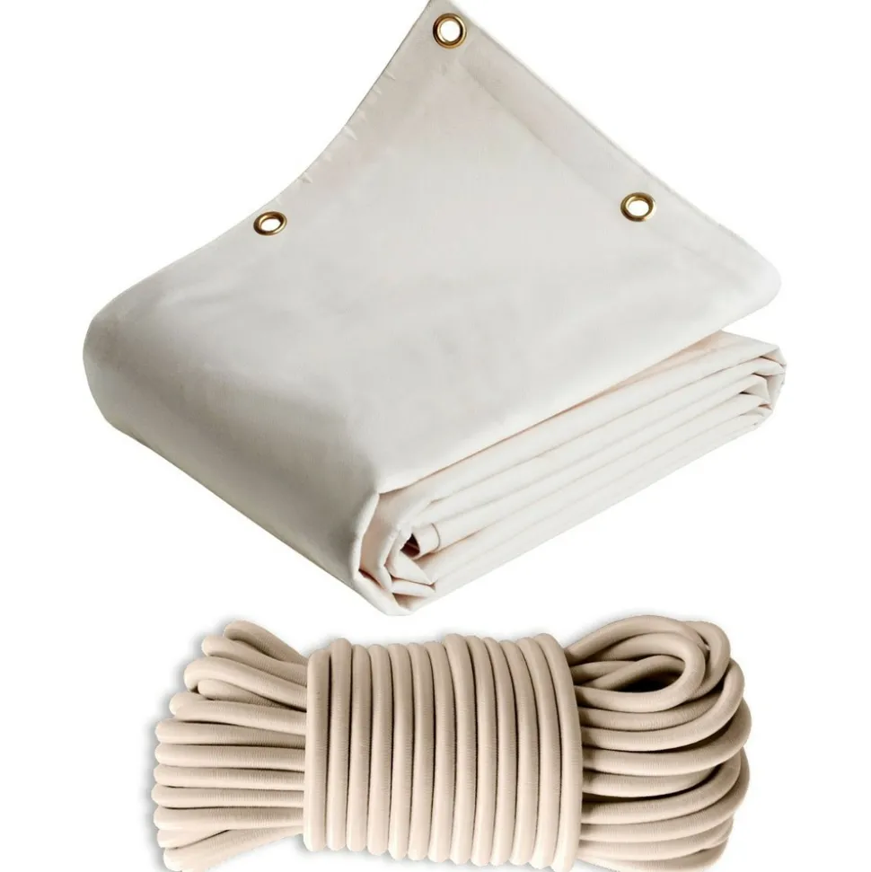 TECPLAST - Pack toile pergola blanc crème 3x4 m tecplast lp640pr + sandow ivoire 20m
