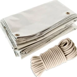TECPLAST - Pack toile pergola blanc crème 3x4 m tecplast lp506pr + sandow ivoire 20m