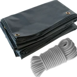 TECPLAST - Pack toile pergola gris anthracite 3x4 m tecplast lp506pr + sandow gris 20m