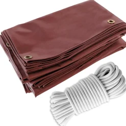 TECPLAST - Pack toile pergola rouge bordeaux 3x4 m tecplast lp506pr + sandow blanc 20m
