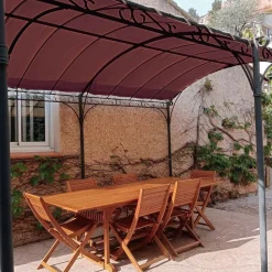 TECPLAST - Pack toile pergola rouge bordeaux 3x4 m tecplast lp506pr + sandow blanc 20m