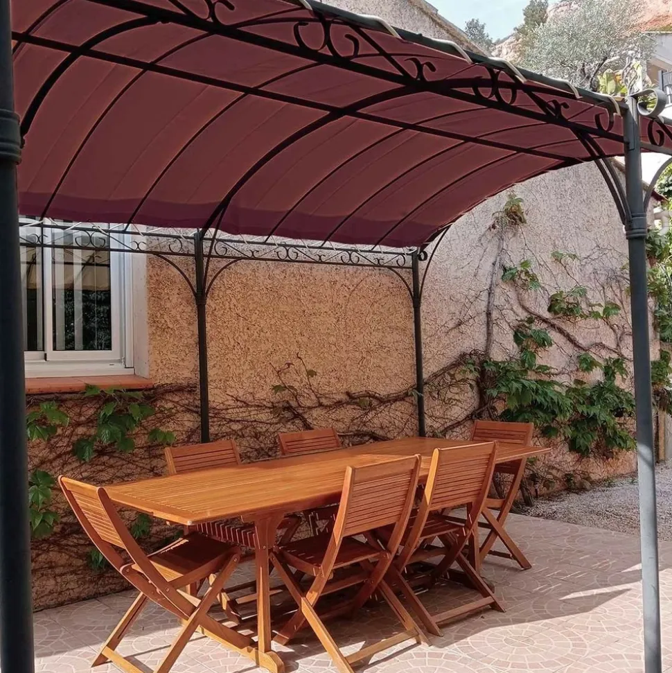 TECPLAST - Pack toile pergola rouge bordeaux 3x4 m tecplast lp506pr + sandow blanc 20m