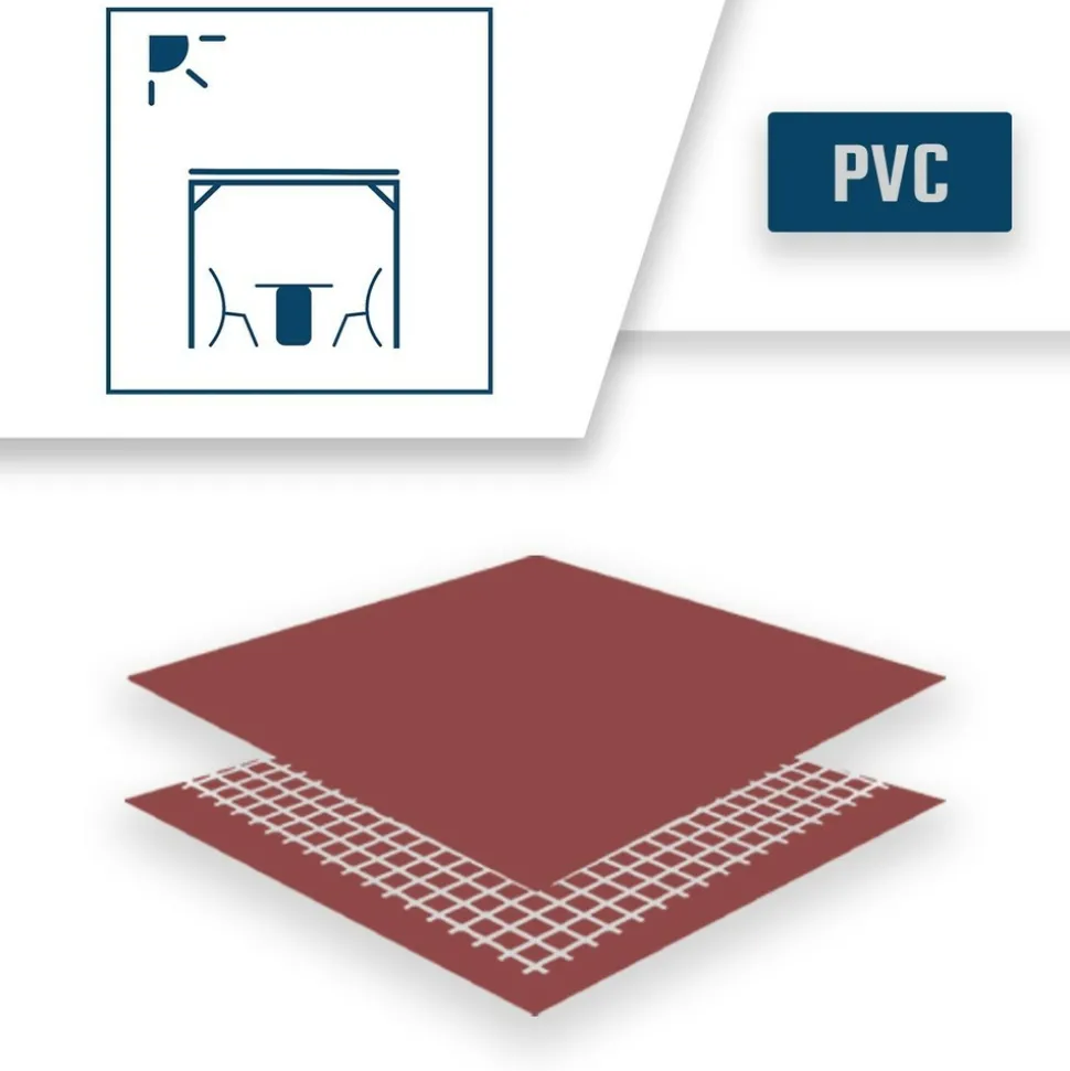TECPLAST - Pack toile pergola rouge bordeaux 3x4 m tecplast lp506pr + sandow blanc 20m