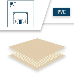 TECPLAST - Pack toile pergola beige foncé 3x4 m tecplast lp506pr + sandow gris 20m