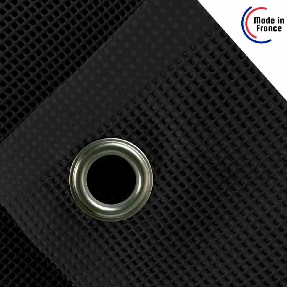 TECPLAST - Toile pergola micro-perforée tecplast mp460pr 4x5 m - noire - garantie 5 ans