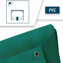 TECPLAST - Toile pergola micro-perforée tecplast mp460pr 3x4 m - verte - garantie 5 ans