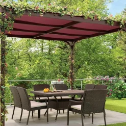 TECPLAST - Toile pergola tecplast lp506pr 3x4m - rouge bordeaux - garantie 5 ans
