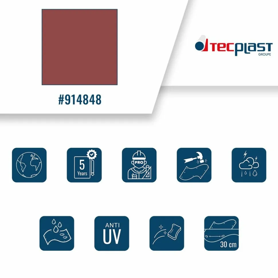 TECPLAST - Toile pergola tecplast lp506pr 3x4m - rouge bordeaux - garantie 5 ans