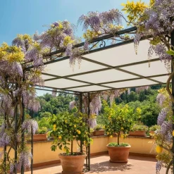 TECPLAST - Toile pergola tecplast lp640pr 5x6 m - blanc crème - garantie 8 ans