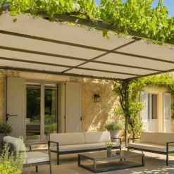 TECPLAST - Toile pergola tecplast lp506pr 4x4 m - beige foncé - garantie 5 ans