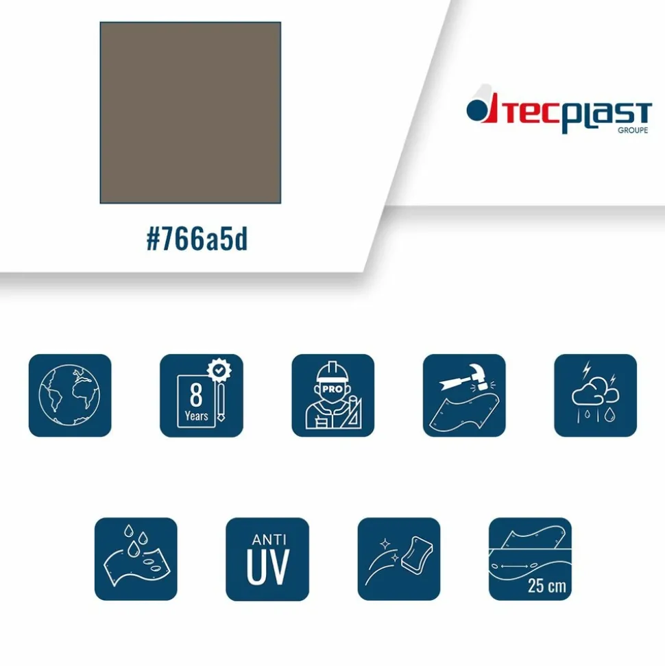 TECPLAST - Toile pergola tecplast lp640pr 3x4m - taupe - garantie 8 ans