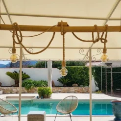 TECPLAST - Toile pergola tecplast xp680m2pr 3x4,5 m ivoire - ignifugée m2 - garantie 15 ans