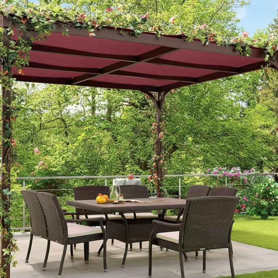 TECPLAST - Toile pergola tecplast lp506pr 3x6 m - rouge bordeaux - garantie 5 ans