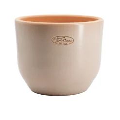 TERRABLANCA - Pot Macetero nacré, en terre cuite émaillée - D.26xH.20cm