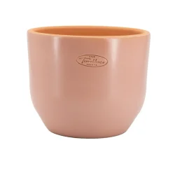 TERRABLANCA - Pot Macetero rose, en terre cuite émaillée - D.26xH.20cm