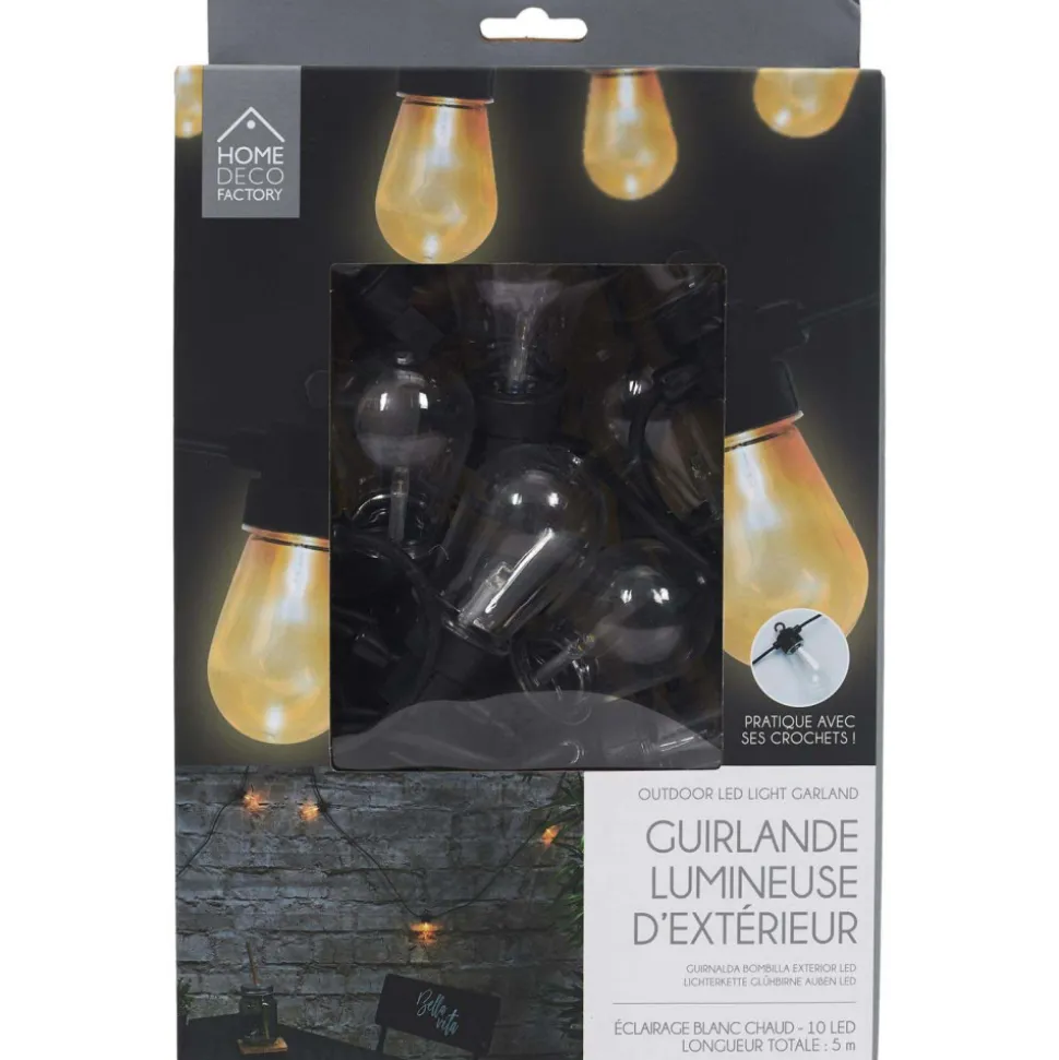 THE HOME DECO FACTORY - Guirlande extérieure 10 ampoules led 4,50 m