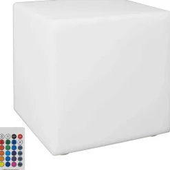 THE HOME DECO FACTORY - Lampe extérieure cube avec télécommande