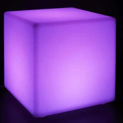 THE HOME DECO FACTORY - Lampe extérieure cube avec télécommande
