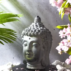 THE HOME DECO FACTORY - Tête de bouddha en magnésia 42 cm