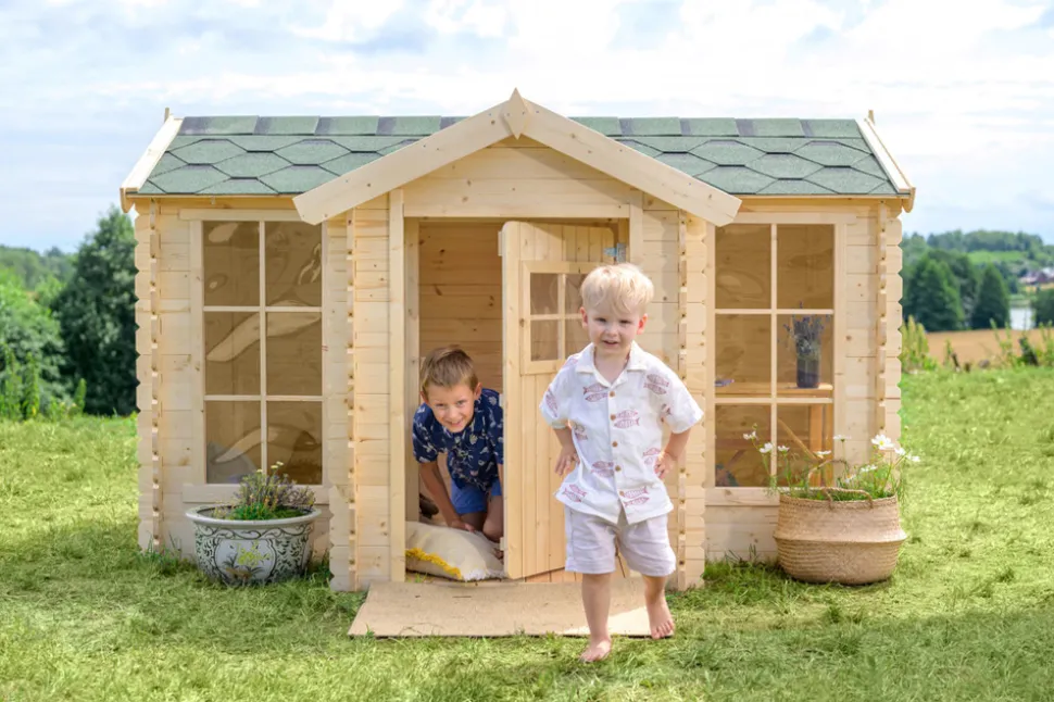 TIMBELA - Maison en bois pour enfants - 2.63 m2 - 241 x 187 cm - M520
