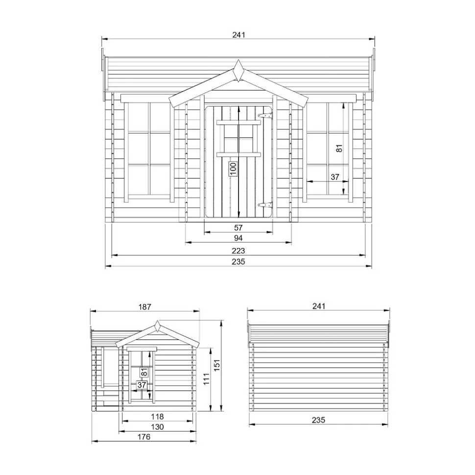 TIMBELA - Maison en bois pour enfants - 2.63 m2 - 241 x 187 cm - M520