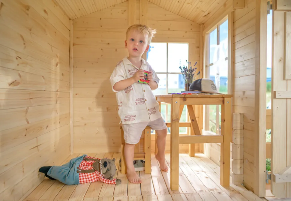 TIMBELA - Maison en bois pour enfants - 2.63 m2 - 241 x 187 cm - M520