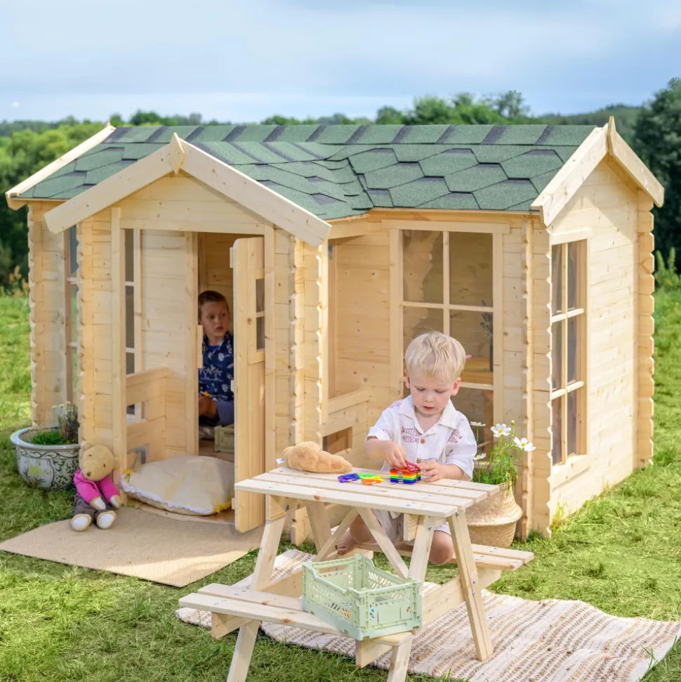 TIMBELA - Maison en bois pour enfants - 2.63 m2 - 241 x 187 cm - M520