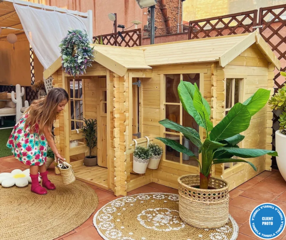 TIMBELA - Maison en bois pour enfants - 2.63 m2 - 241 x 187 cm - M520