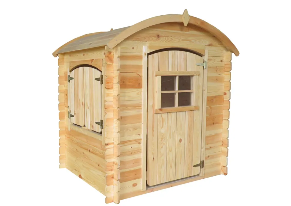 TIMBELA - Maison en bois pour enfants - 1.1m2 - 112 x 146 cm - avec plancher - M505