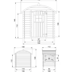 TIMBELA - Maison en bois pour enfants - 1.1m2 - 112 x 146 cm - avec plancher - M505