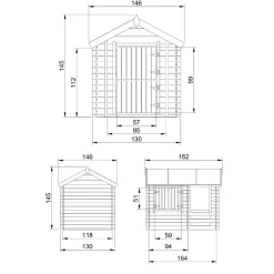 TIMBELA - Maison en bois pour enfants - 1.1m2 - 182 x 146 cm - M501