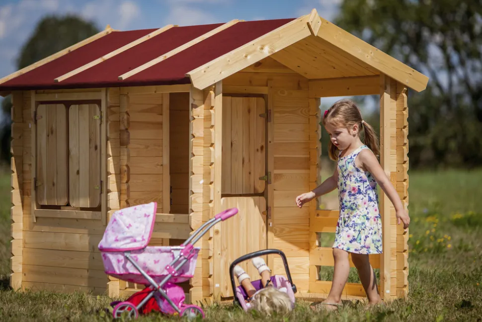 TIMBELA - Maison en bois pour enfants - 1.1m2 - 182 x 146 cm - M501