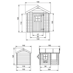 TIMBELA - Maison en bois pour enfants - 1.1m2 - 182 x 146 cm - M501A