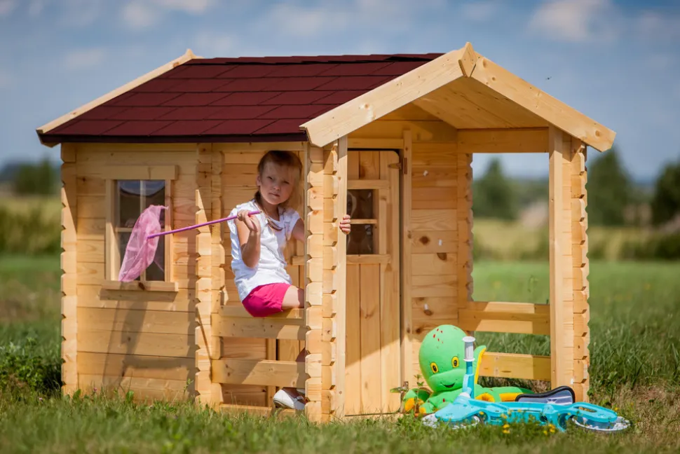 TIMBELA - Maison en bois pour enfants - 1.1m2 - 182 x 146 cm - M501A