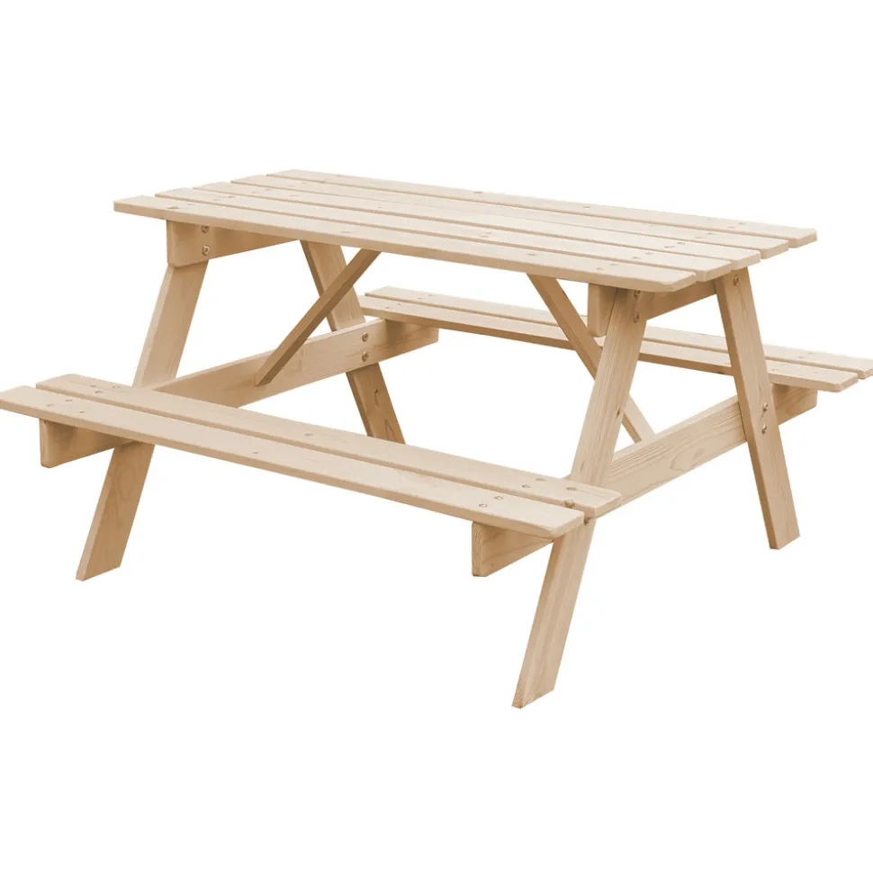 TIMBELA - Table enfant en bois – table et chaise enfant - 90x90xh50 cm - M018-1