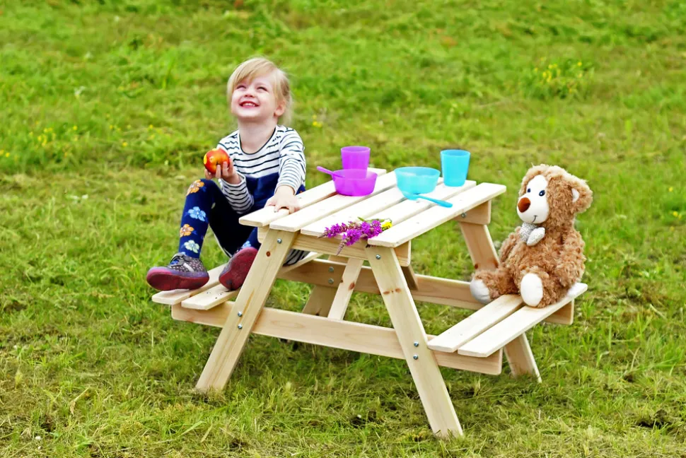 TIMBELA - Table enfant en bois – table et chaise enfant - 81x60xh50 cm - m012-1