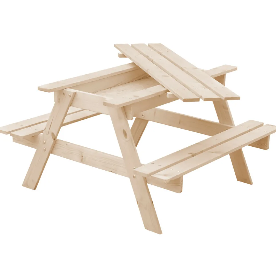 TIMBELA - Table enfant pour le jardin - table et chaise enfant avec boite de rangement -90x90xh50 cm - m010-1
