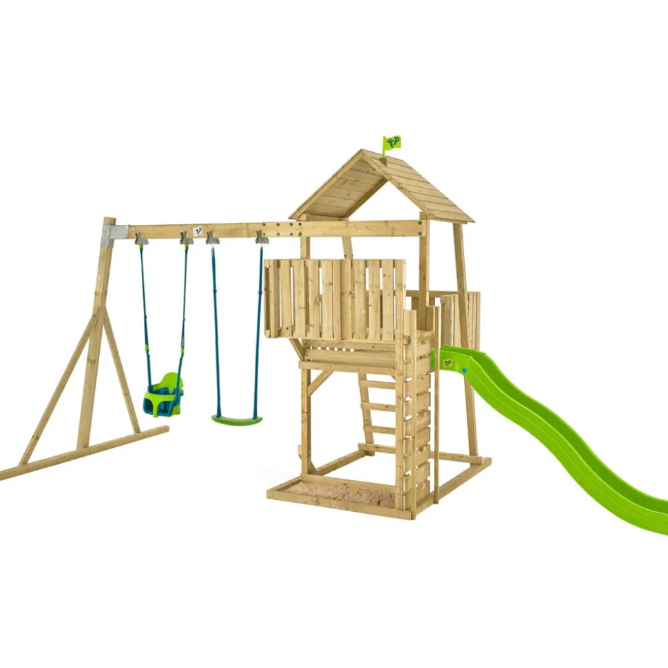 TP TOYS - Aire de jeux en bois avec glissière et portique kingswood