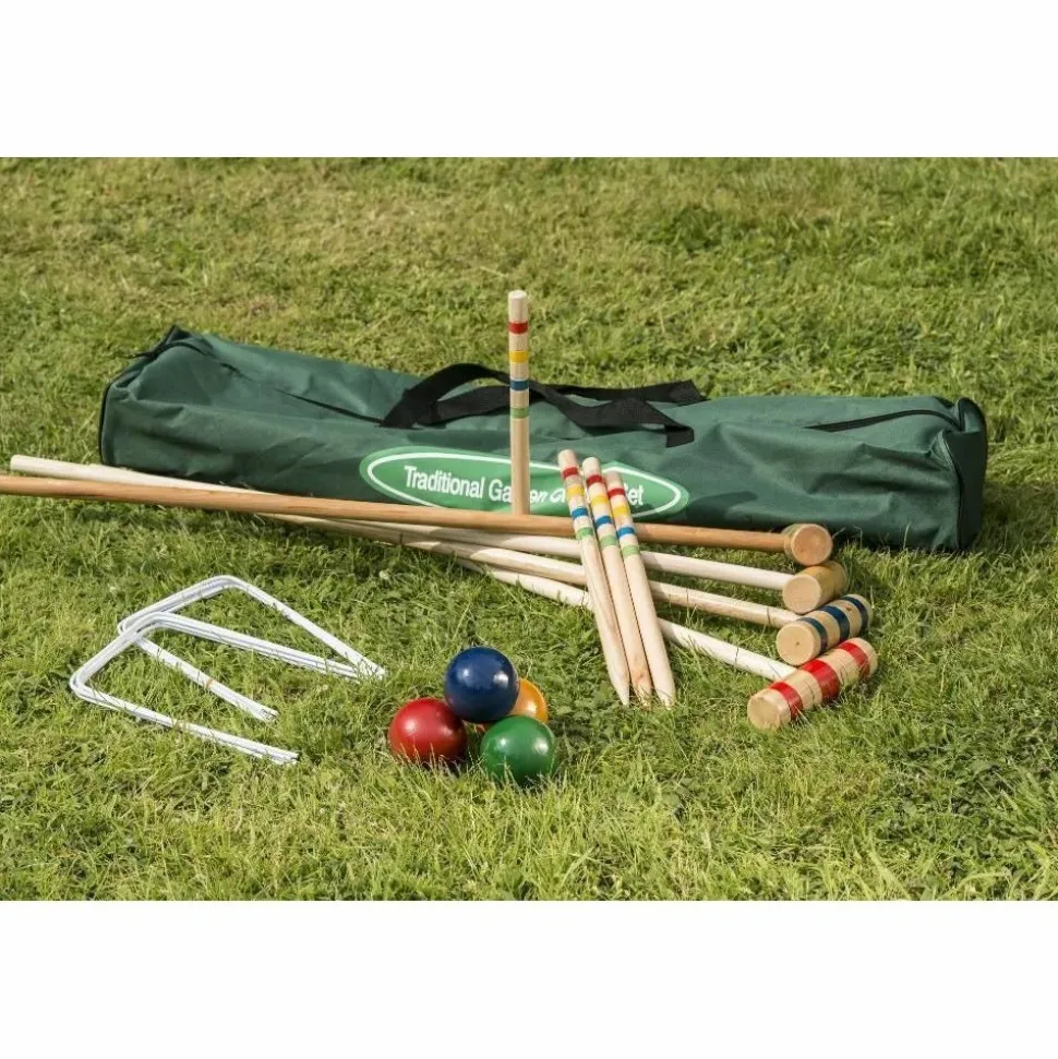 TRADITIONAL GARDEN GAMES - Set de croquet familial en bois