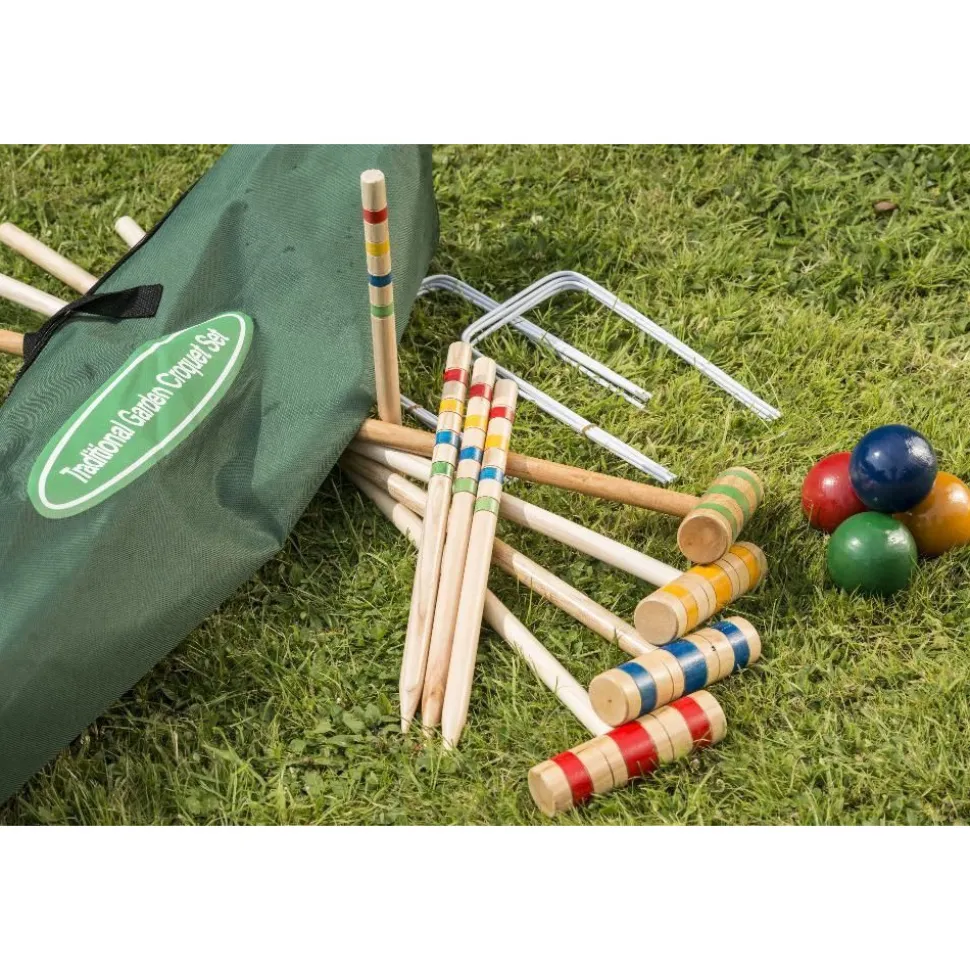 TRADITIONAL GARDEN GAMES - Set de croquet familial en bois