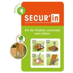 TRIGANO - Kit de scellement pour portique pieds bois ou métal L32xl29xH29 cm