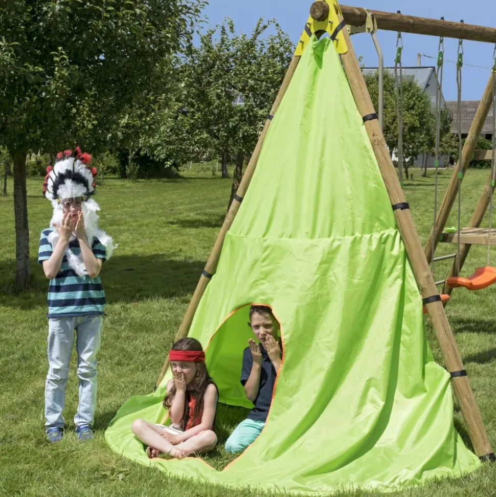 TRIGANO - Tente de jeu tipi pour balançoire en bois 2,3 m j-jou058