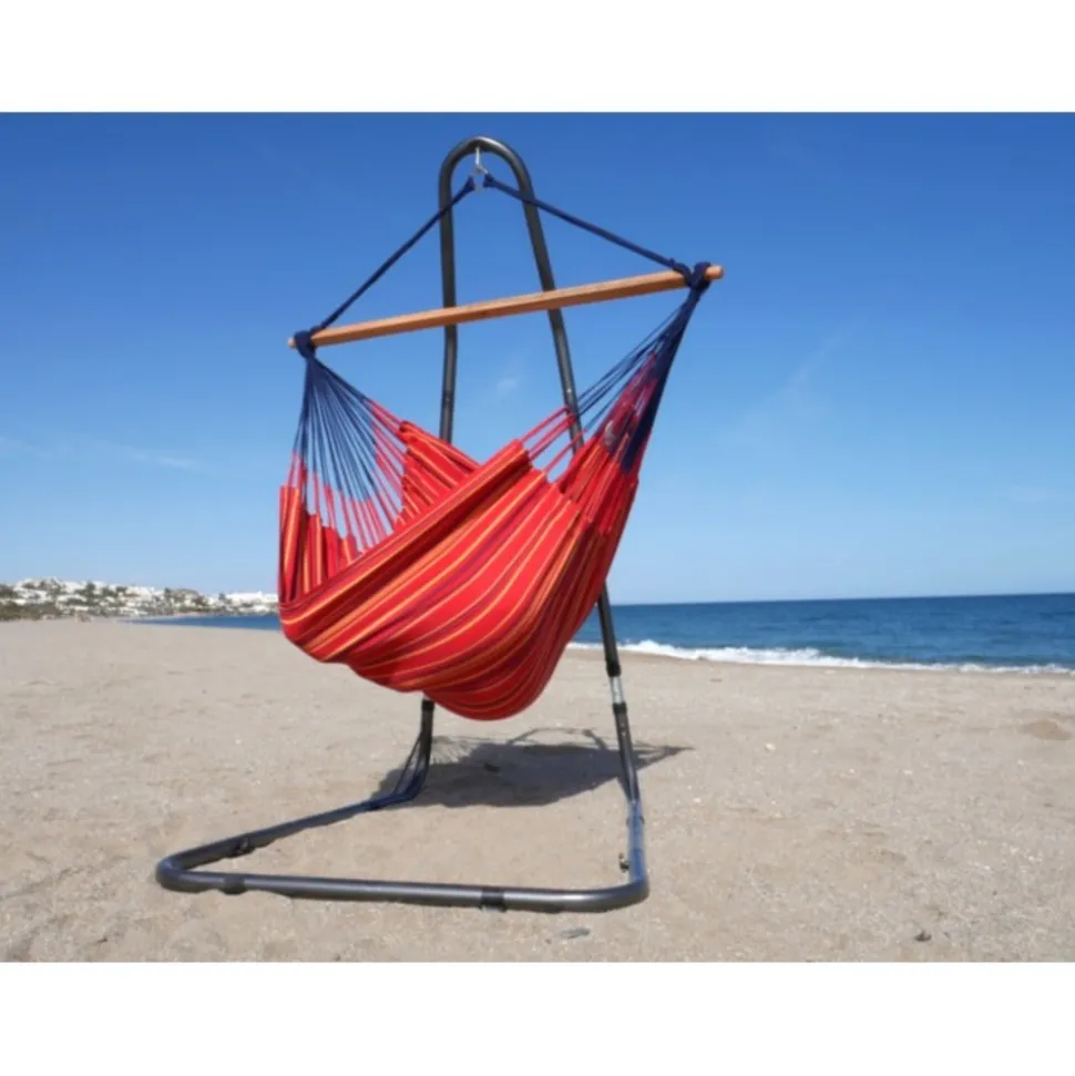 TROPICAL INFLUENCES - Chaise hamac grenade xxl avec support métal soledad