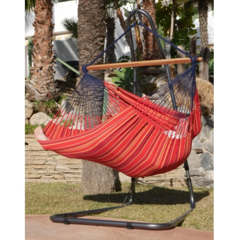 TROPICAL INFLUENCES - Chaise hamac grenade xxl avec support métal soledad
