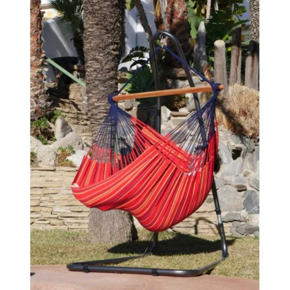 TROPICAL INFLUENCES - Chaise hamac grenade xxl avec support métal soledad