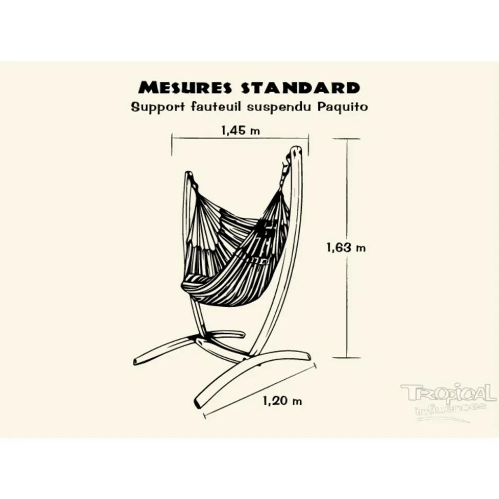 TROPICAL INFLUENCES - Support paquito avec hamac-chaise poligono turquoise xl