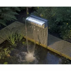 UBBINK - Lame d'eau inox niagara 60 avec éclairage led pour bassin de jardin -