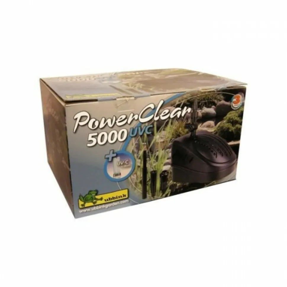 UBBINK - Pompe de bassin filtrante powerclear 5000 - - jet d'eau et filtration mécanique et uv-c
