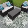 UNAMOURDETAPIS - Tapis extérieur, kilim reversible 160x230 lyn2 am reversible vert et crème